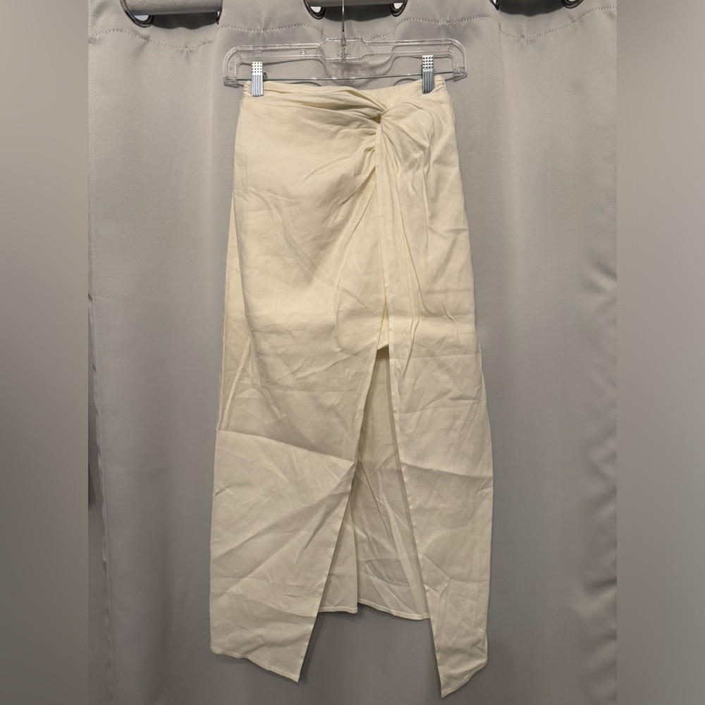 Monrow midi linen skirt